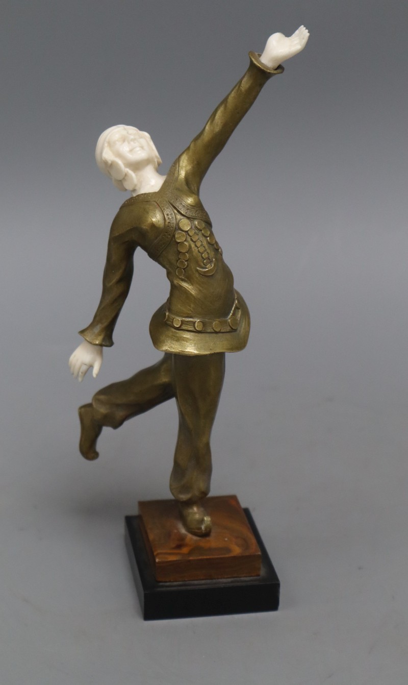 An Art Deco bronze and ivory figure of a dancer, 20.5cm